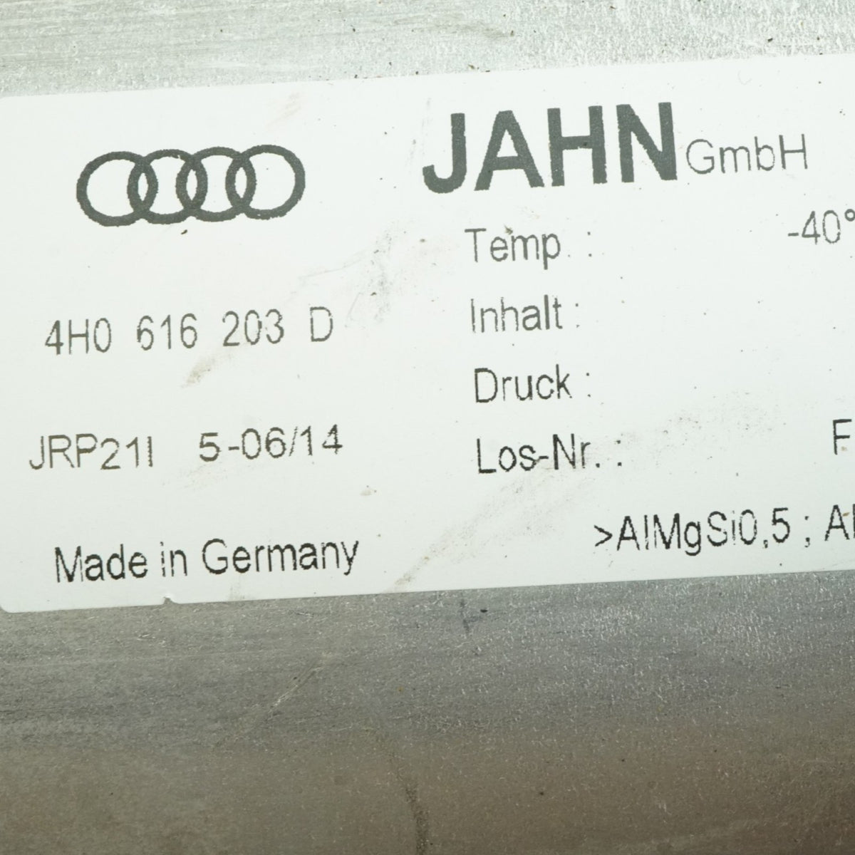 11-18 Audi A8 D4 Air Ride Suspension Pressure Reservoir Tank Unit 4h0616203d OEM
