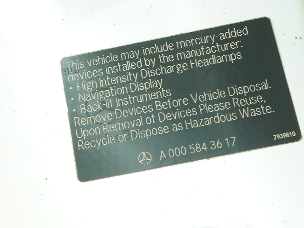03-12 Mercedes SL500 SL600 SL55 SL550 R230 Edge Cover Door Left A0005843617 OEM