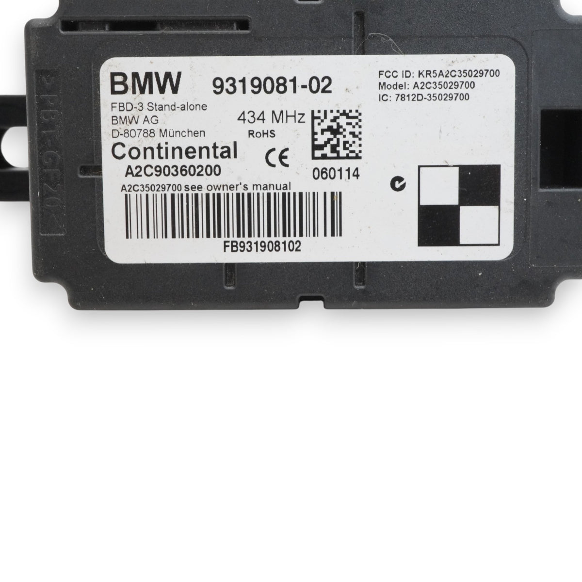 14-18 BMW X5 F15 Antenna Keyless Entry Control Module Unit A2C90360200 OEM