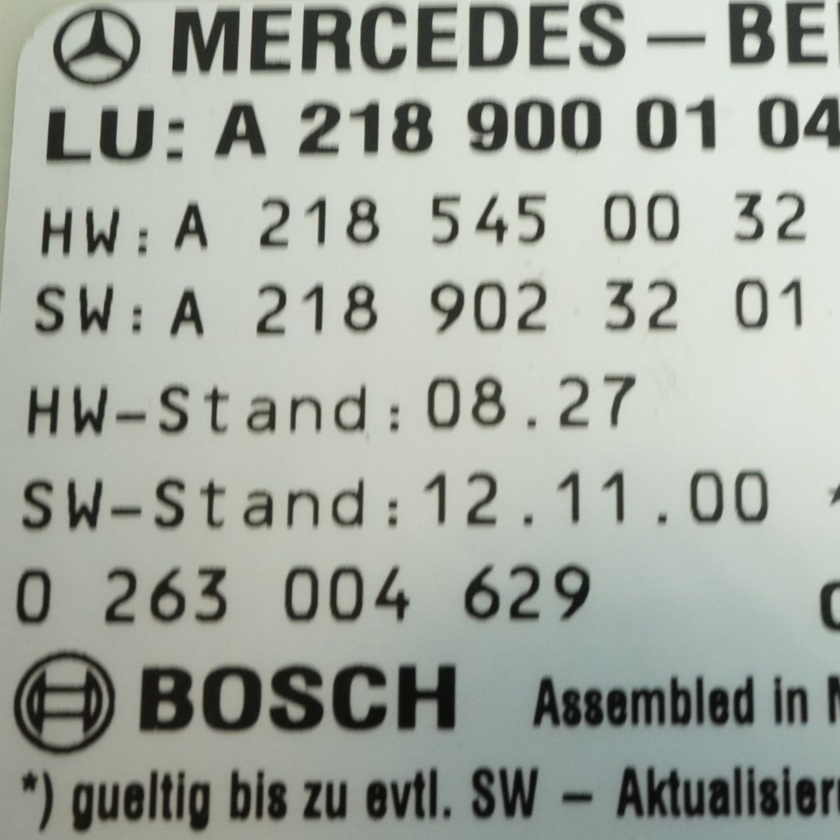 2014 Mercedes CLS550 CLS63 C218 Parktronic Assist Sensor Module A2185450032 OEM