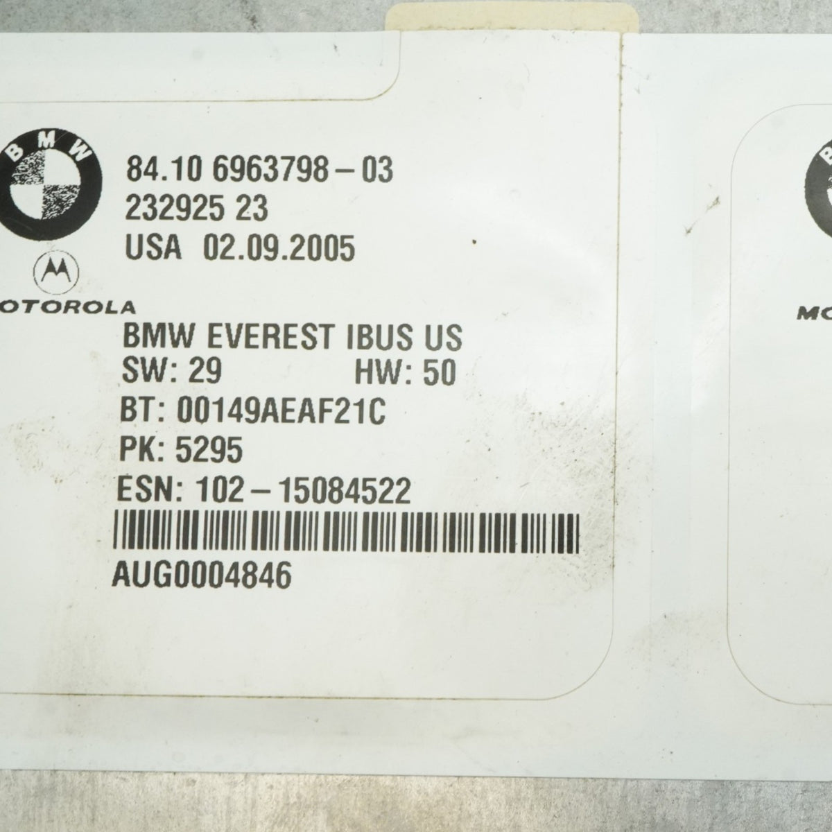 01-06 BMW 325 330 E46 Telematics Bluetooth Communication Module 84106963798 OEM
