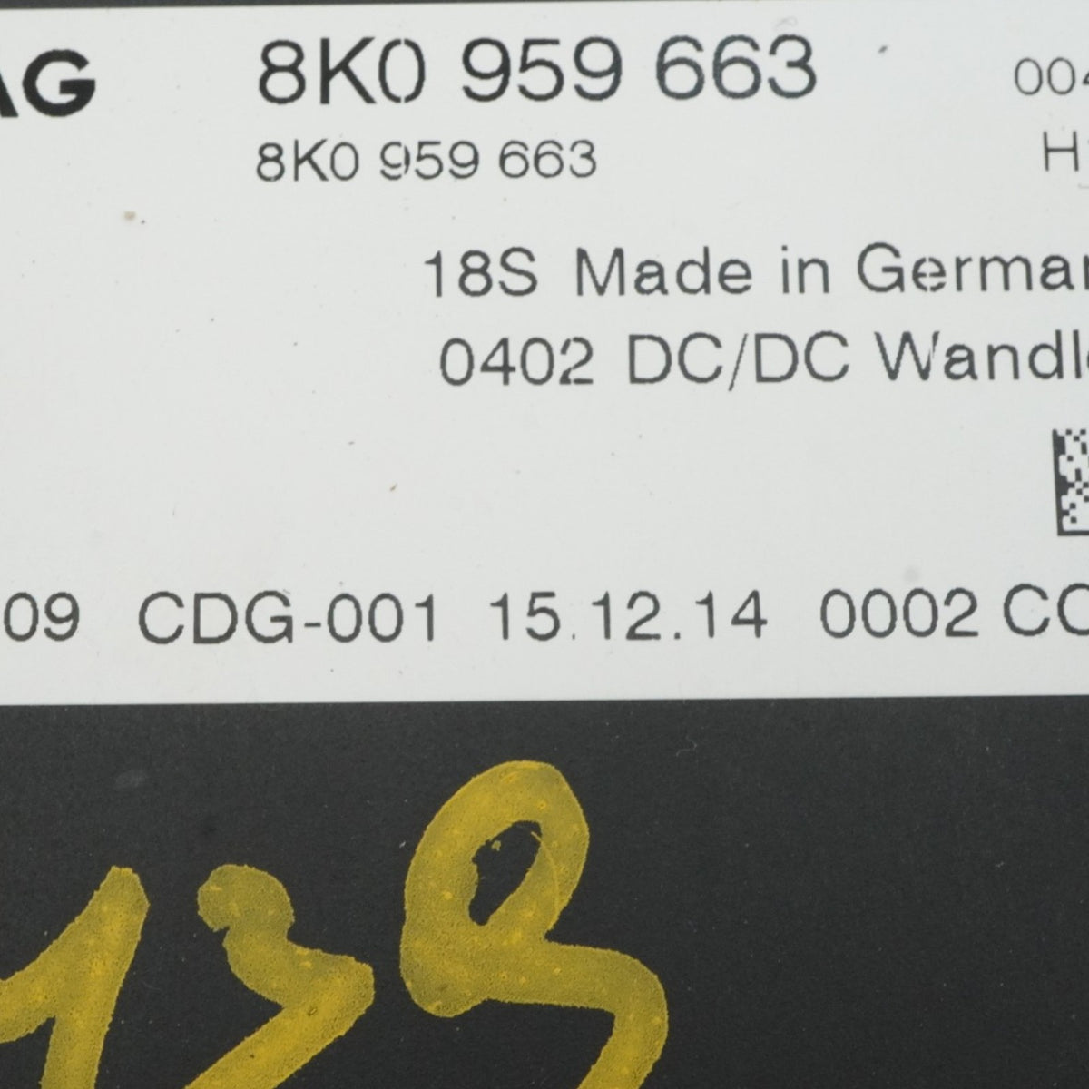 15-18 Porsche Macan 95B Voltage Stabilizer Control Module Unit 8K0959663 OEM