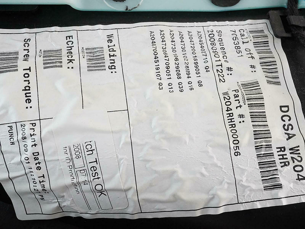  2008 - 2011 Mercedes Benz C Class W204 Door Panel Interior Right Passenger Rear, cheap
