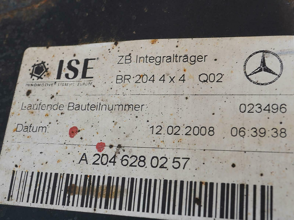  2008 - 2011 Mercedes Benz C Class W204 Engine Crossmember Frame Sub Front OEM, used
