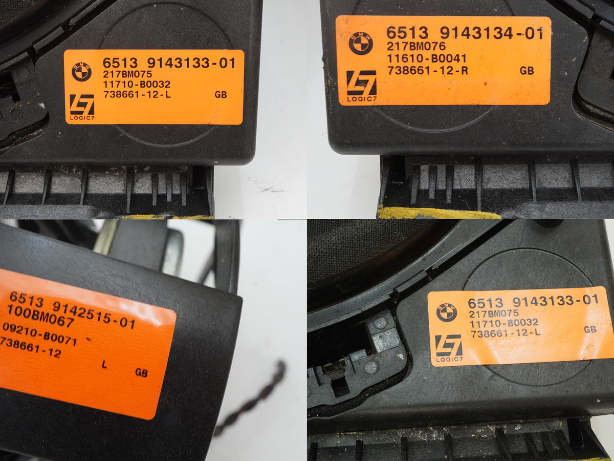 04-10 BMW 645i 650i E63 E64 Subwoofer Speaker Front Rear LH RH SET 6513914313301