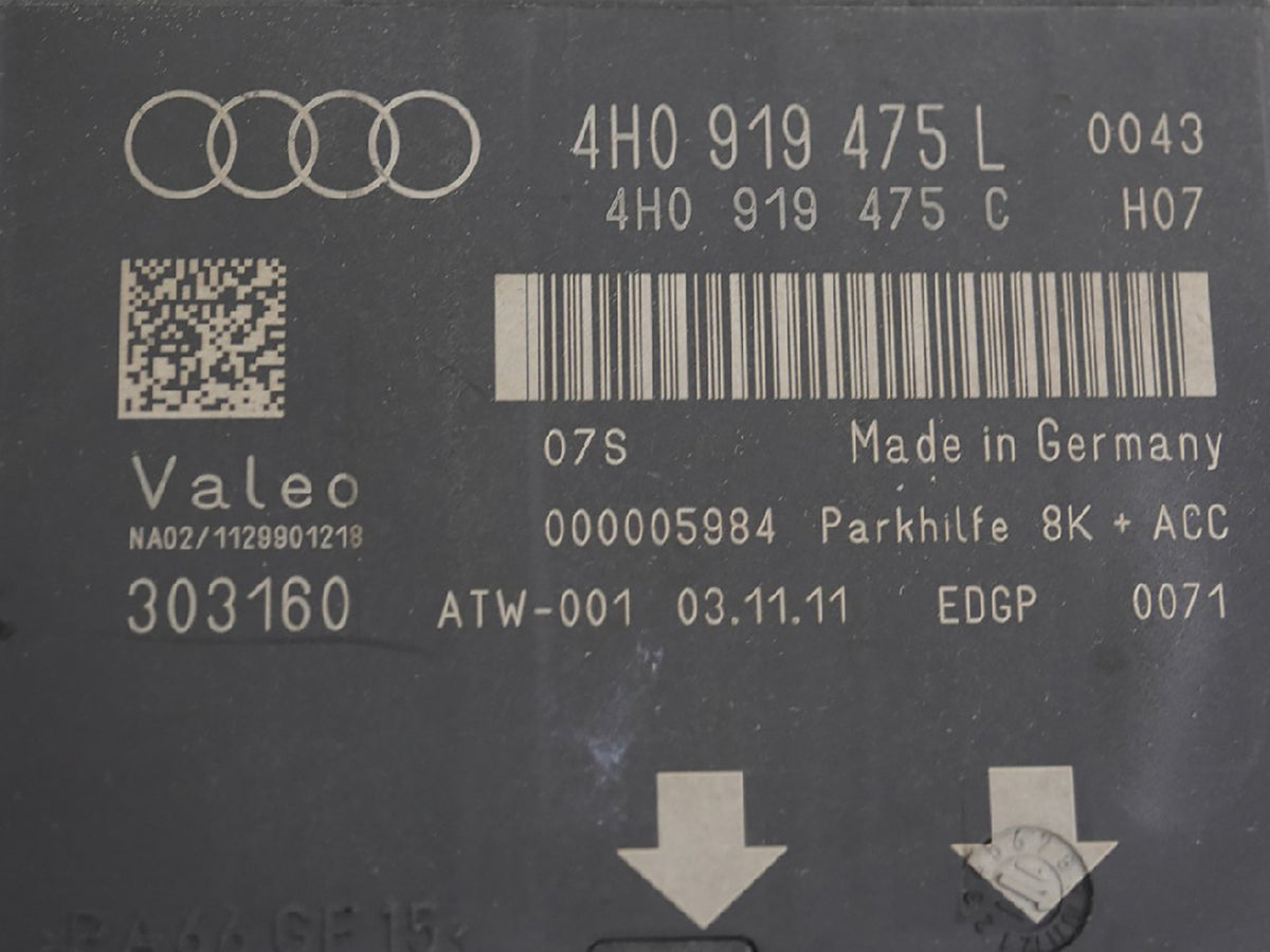 2012 Audi A7 4G Parking Assist Driver Control Module Unit Rear 4H0919475L OEM