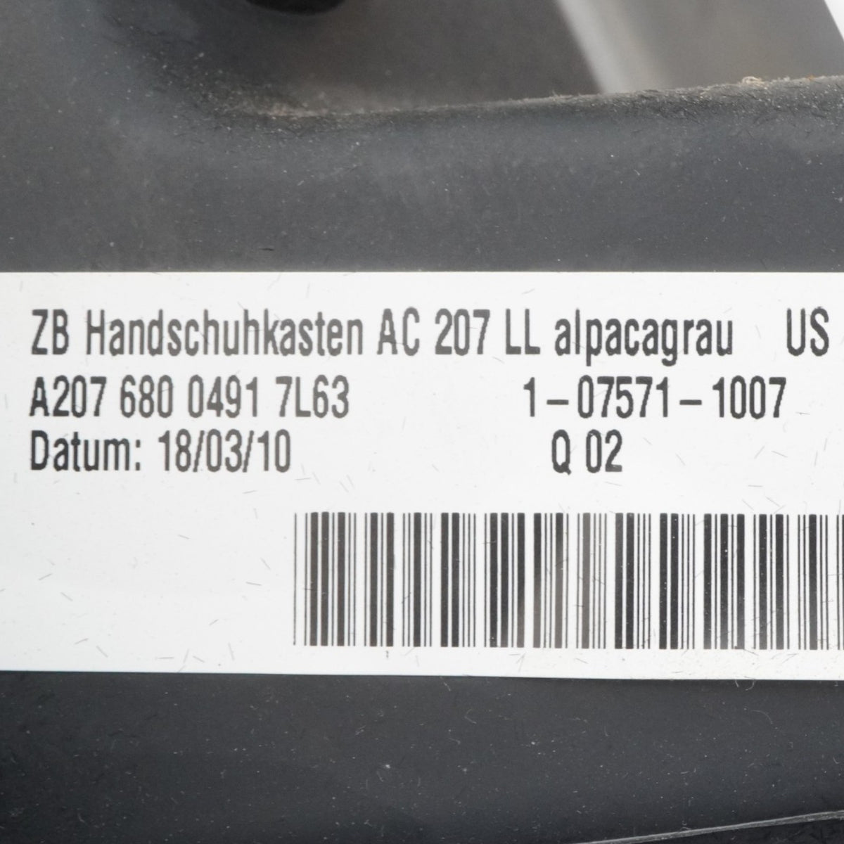 2010-2013 Mercedes E350 E550 W207 C207 Glove Box Dashboard Storage 2076800491