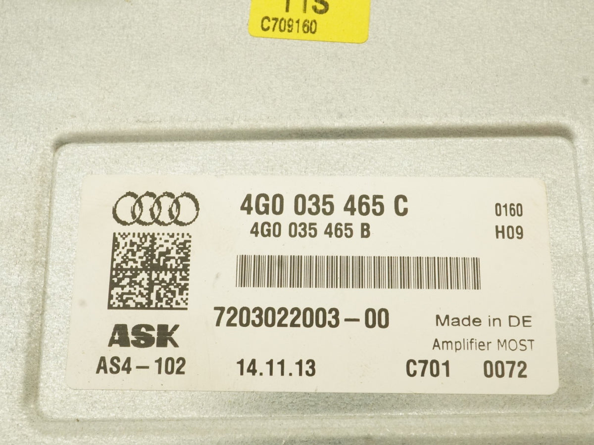 2012-2015 Audi RS7 S7 A7 4G Amplifier Amp Audio Bang & Olufsen 4G0035465B OEM