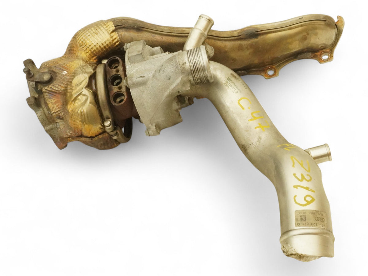 14-17 Audi Rs7 4G 4.0L Turbocharger Engine Motor W Exhaust Manifold Left OEM