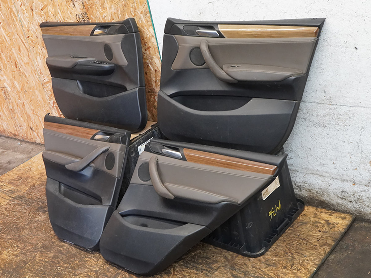 11-17 BMW X3 F25 Front Rear Inner Door Panel Set W Switch Handles 105006537 OEM