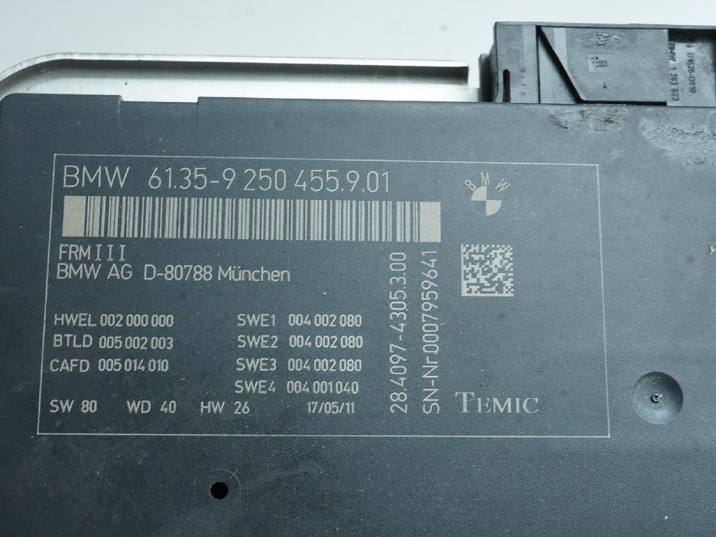  2011 - 2016 BMW 5 SERIES F10 FRMIII BODY LIGHT MODULE CONTROL UNIT 61359250455, used