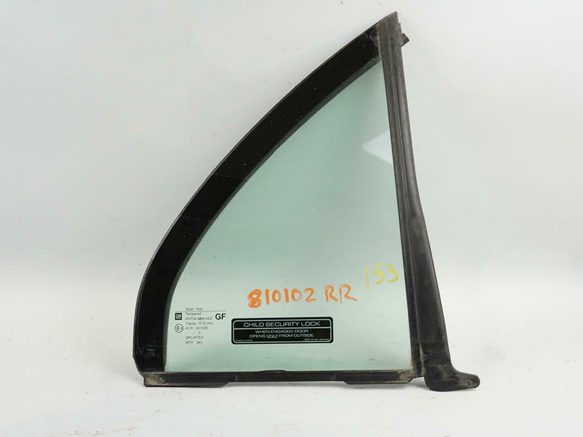 1997 - 2001 Cadillac Catera Glass Window Door Vent Passenger Right Side Rh Rear