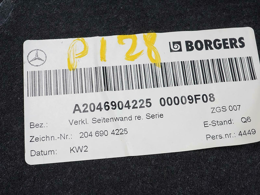  2008 - 2014 Mercedes C Class W204 Quarter Panel Inner Cover Unit A2046904125, used