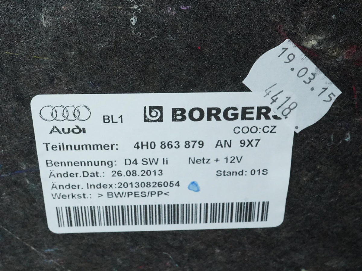 2015 - 2018 Audi A8 D4 Quarter Panel Trim Cover Carpet Rear Trunk Left Right