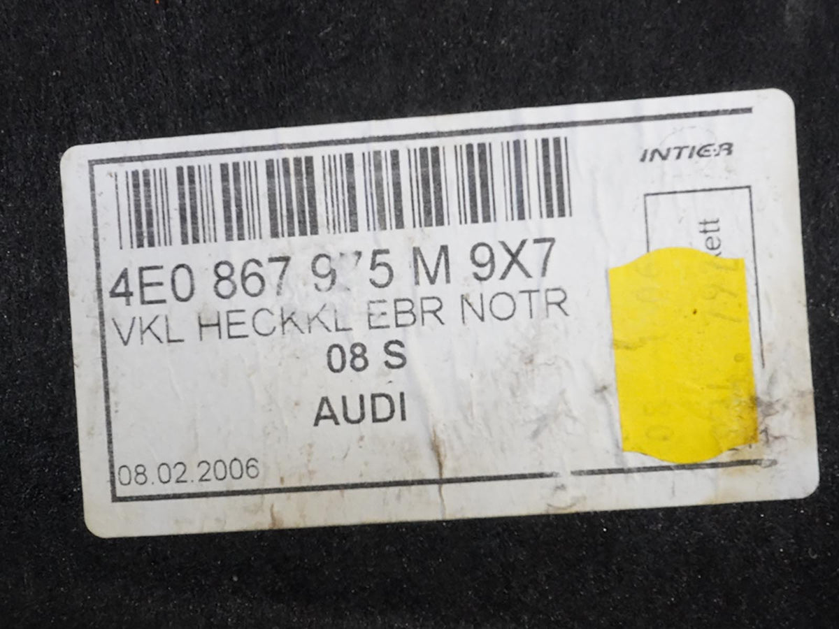 2004 - 2010 Audi A8 A8L D3 Cover Panel Sill Carpet Liner Rear 4E0867975M OEM