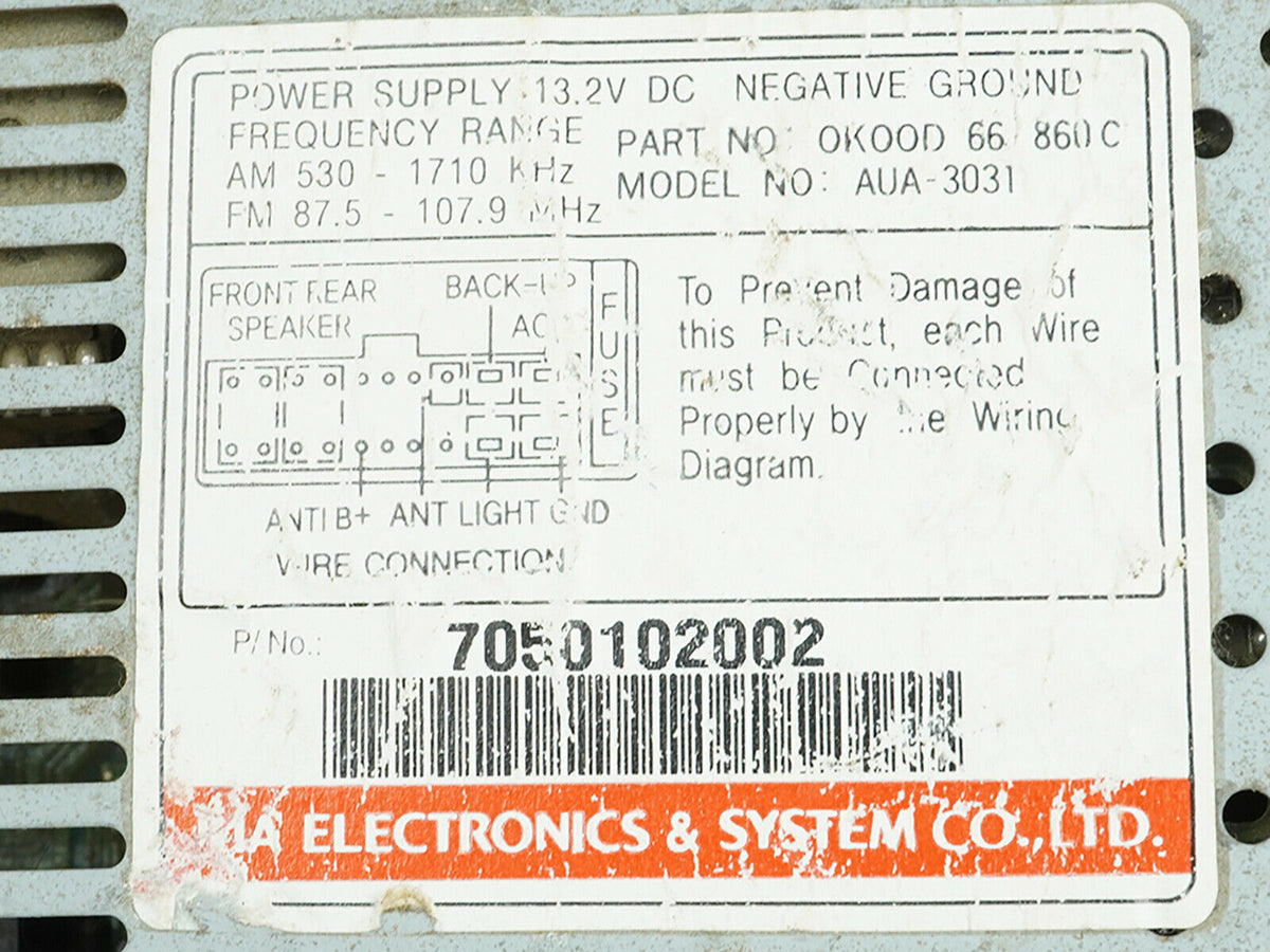 1995 - 1997 Kia Sportage Am Fm Stereo CasseTTe Audio Radio Receiver Wo Code OEM