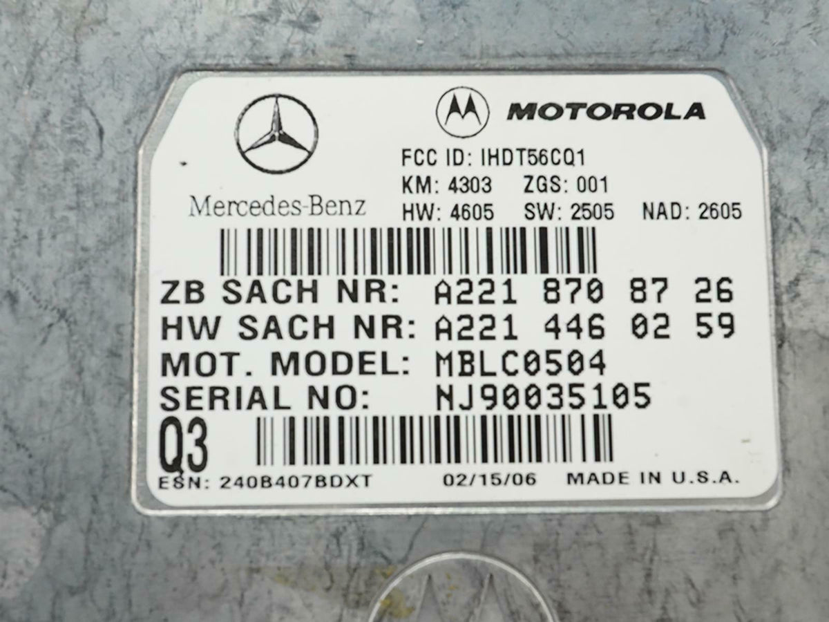 07-09 Mercedes GL450 X164 Communication Voice Control Module 2218708726 OEM