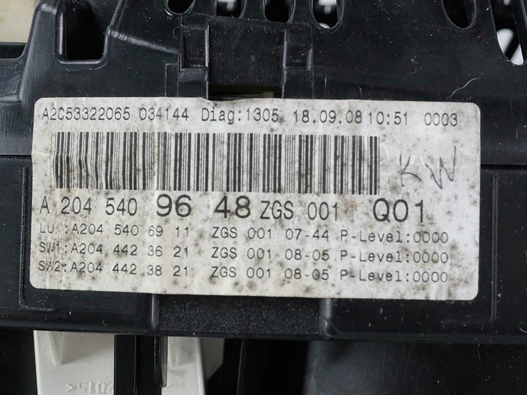  2009 Mercedes C Class W204 C300 At 6Cyl Speedometer Instrument Cluster 89K Mile, in stock