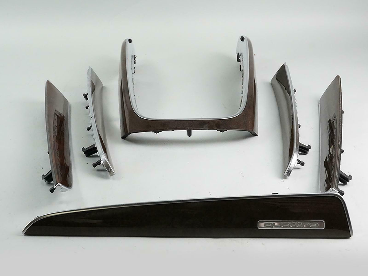 2009 - 2012 Audi Q5 8R Trim Cover Wood Panel Dash Console Center Molding Set
