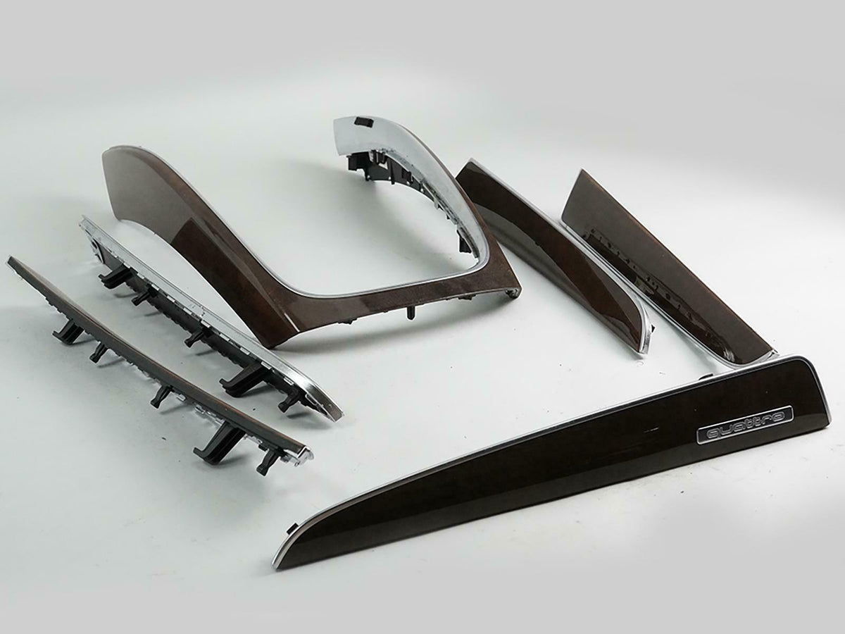 2009 - 2012 Audi Q5 8R Trim Cover Wood Panel Dash Console Center Molding Set
