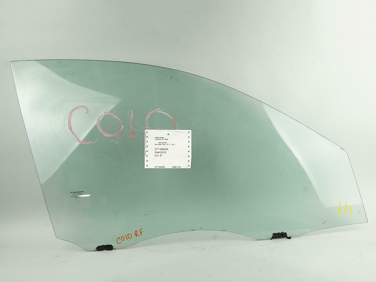 2003 - 2008 Toyota Matrix Wagon Door Window Glass Front Passenger 6810101040 OEM