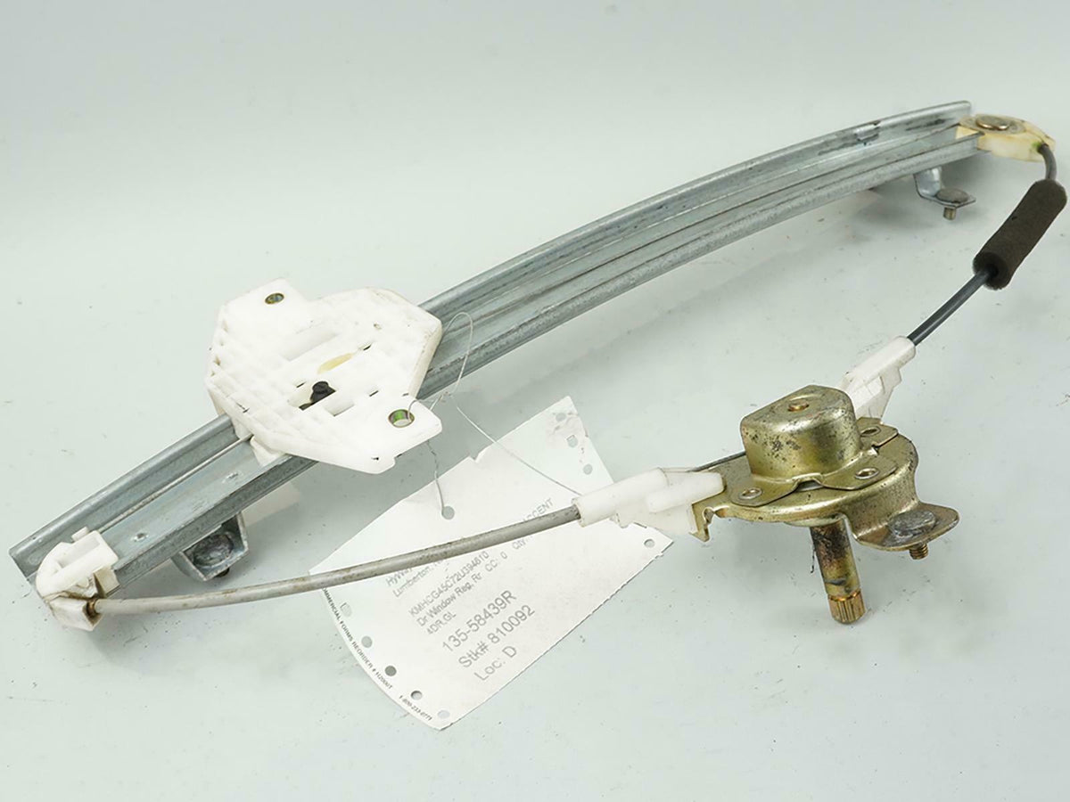 00-06 Hyundai Accent Manual Window Regulator Rear Passenger Right RH Side OEM