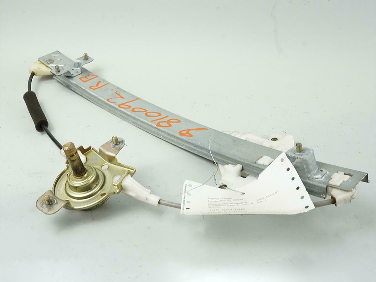 00-06 Hyundai Accent Manual Window Regulator Rear Passenger Right RH Side OEM