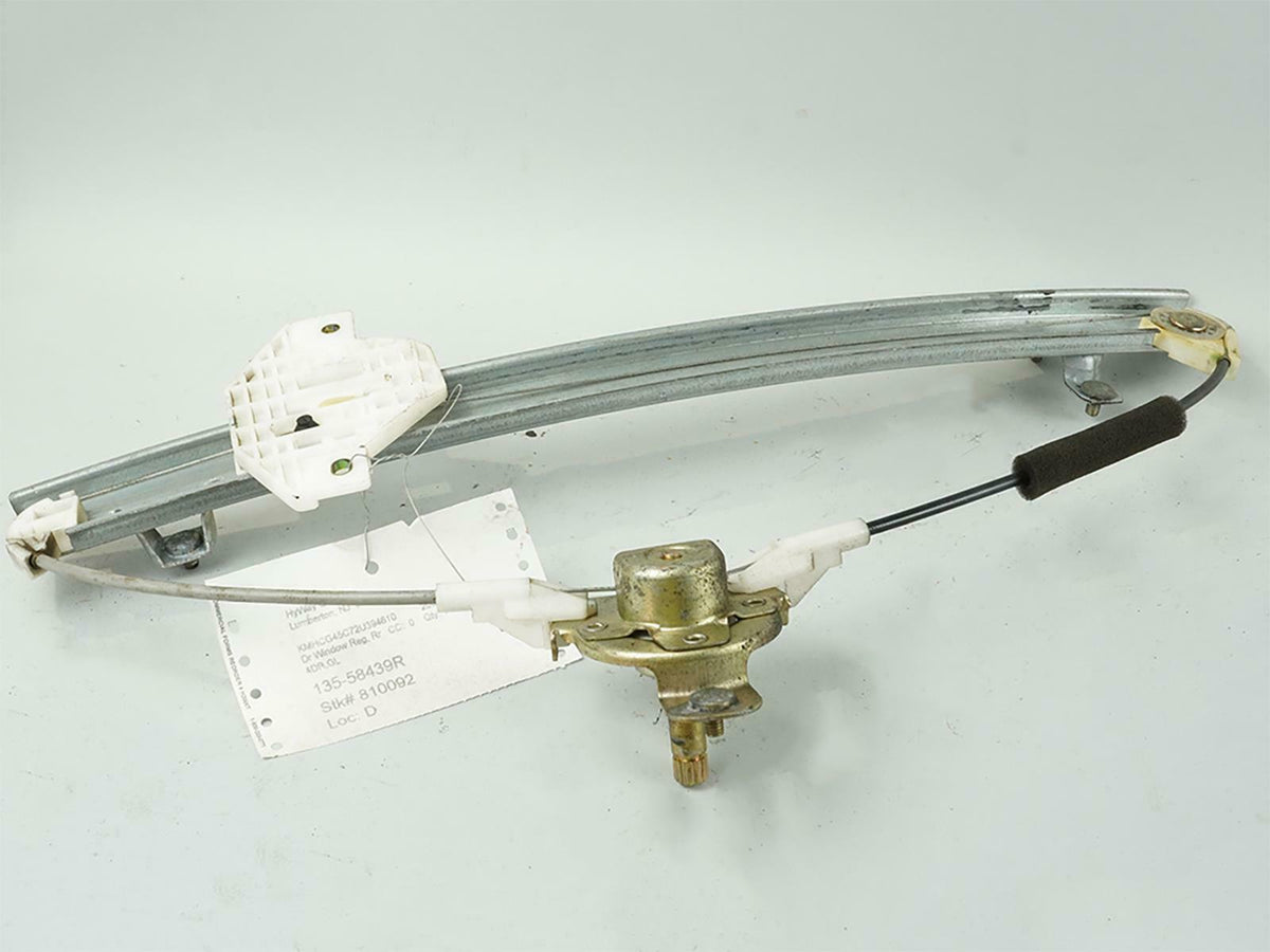 00-06 Hyundai Accent Manual Window Regulator Rear Passenger Right RH Side OEM