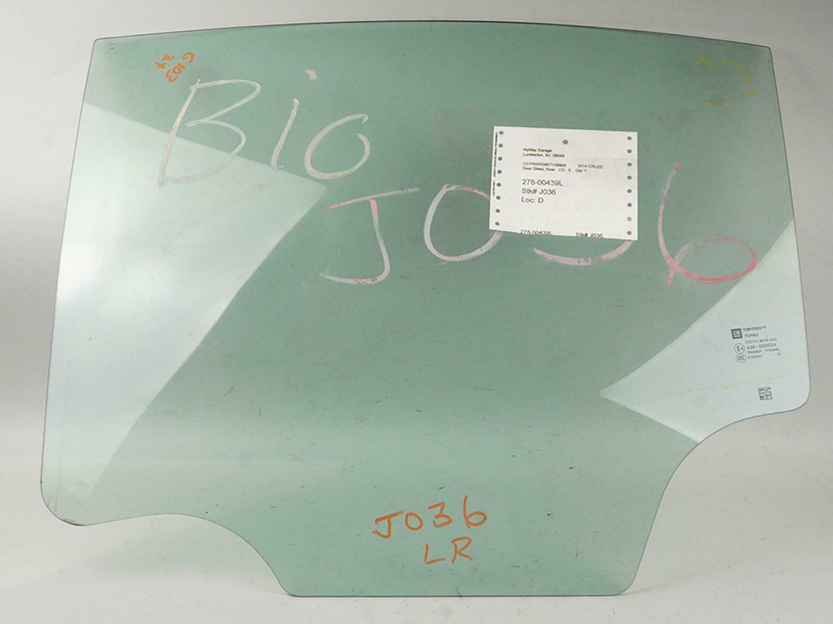 2011 - 2016 Chevrolet Cruze Sedan Door Glass Window Rear Driver 15175370 OEM