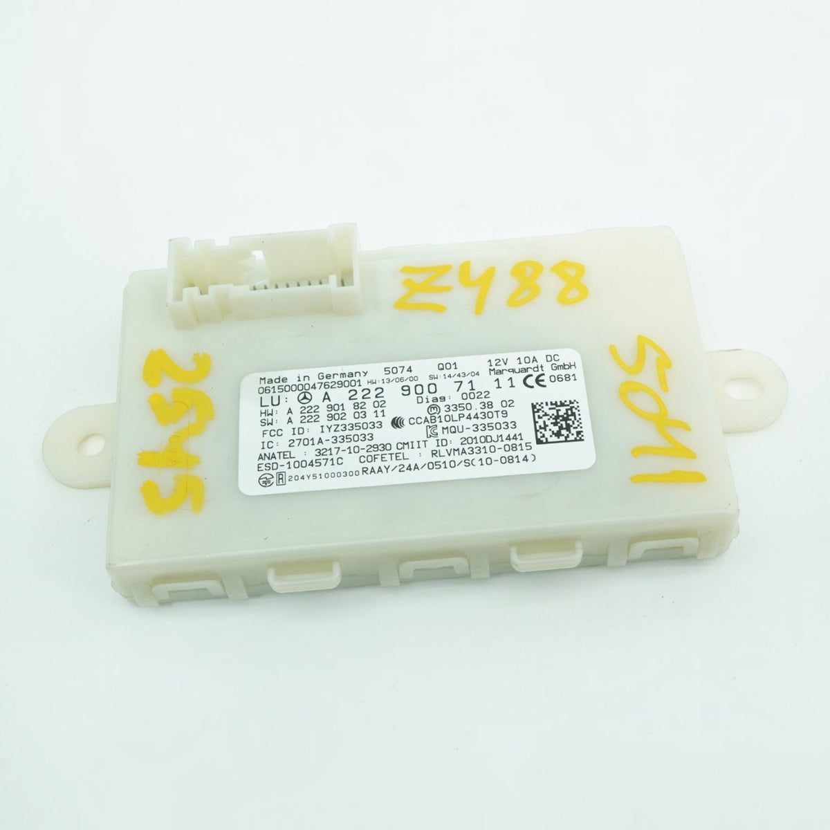 15-17 Mercedes-Benz S550 W222 Keyless Entry Control Module Unit A2229007111 OEM