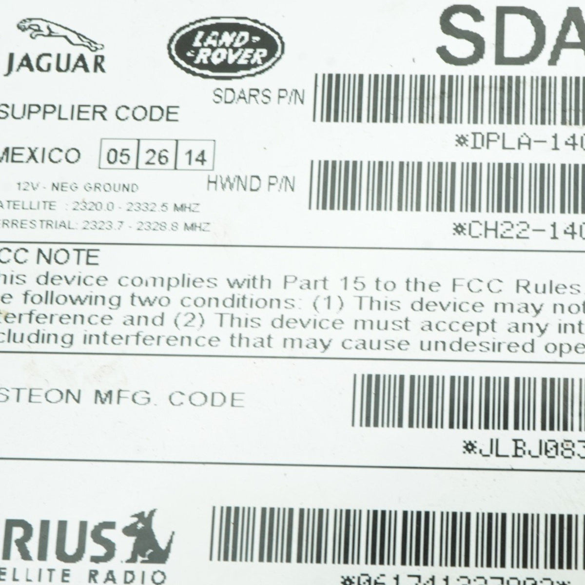 14-16 Land Range Rover Sport L494 Satellite receiver Module DPLA14C740AA OEM