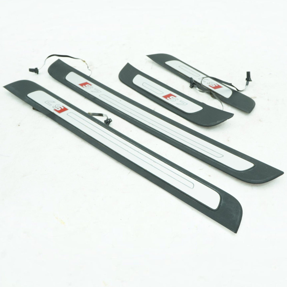 13-17 Audi S7 4G Door sill scuff Plate Trim Cover Front Rear set 4G8947405D OEM