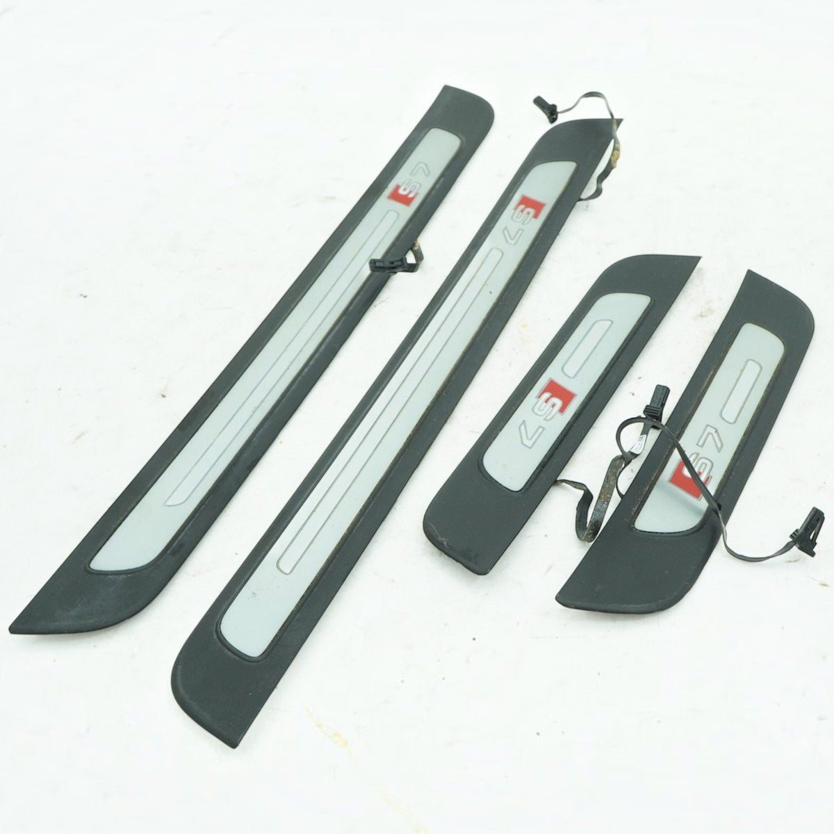 13-17 Audi S7 4G Door sill scuff Plate Trim Cover Front Rear set 4G8947405D OEM