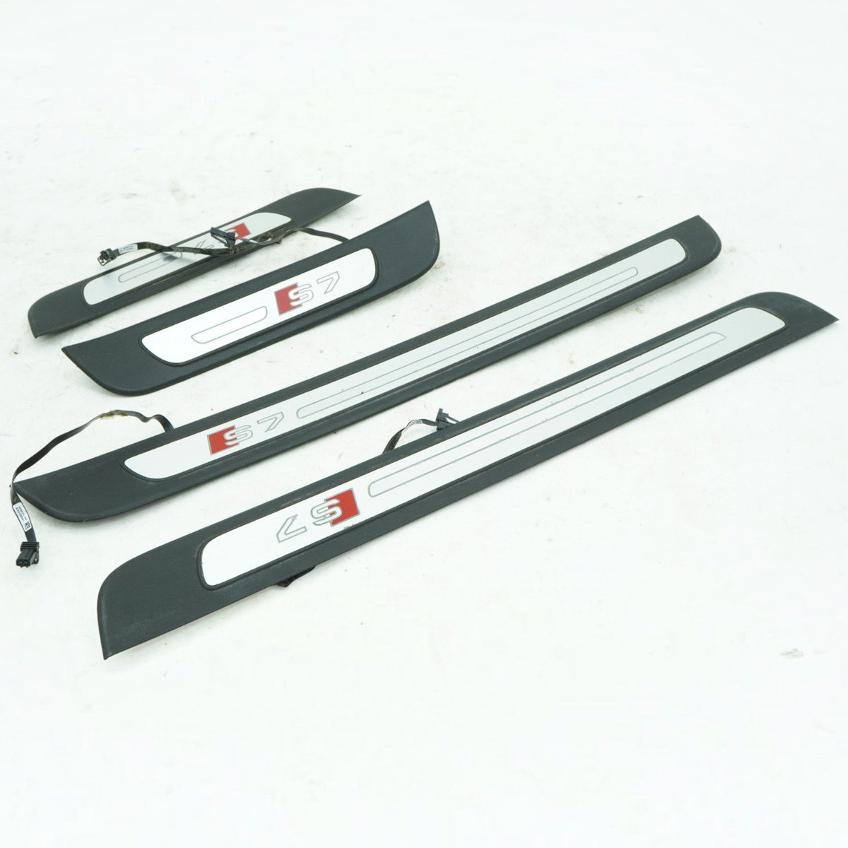 13-17 Audi S7 4G Door sill scuff Plate Trim Cover Front Rear set 4G8947405D OEM