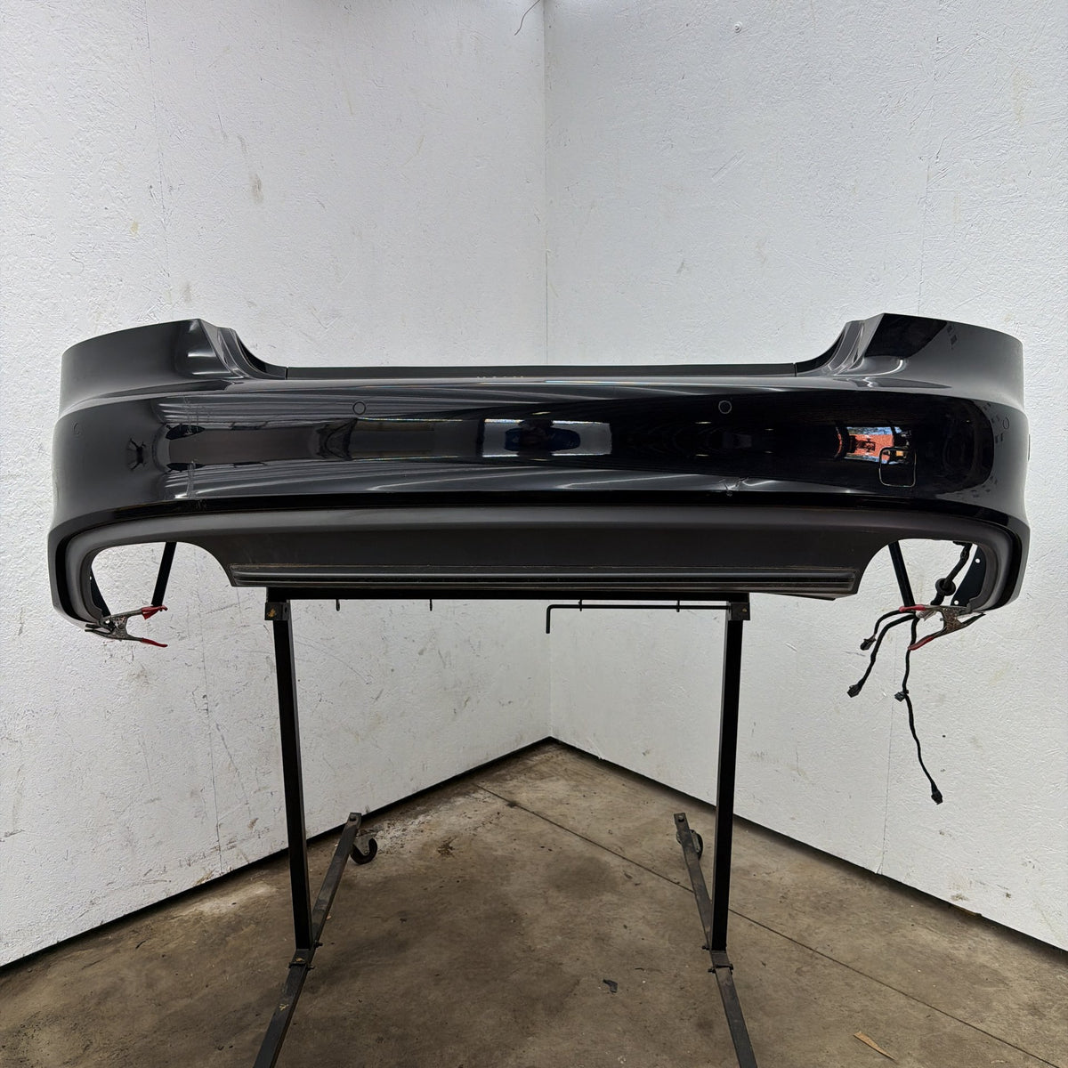 12-15 Audi S7 A7 4G Rear Bumper Cover Black w/ Diffuser Assist 4G8807067 OEM