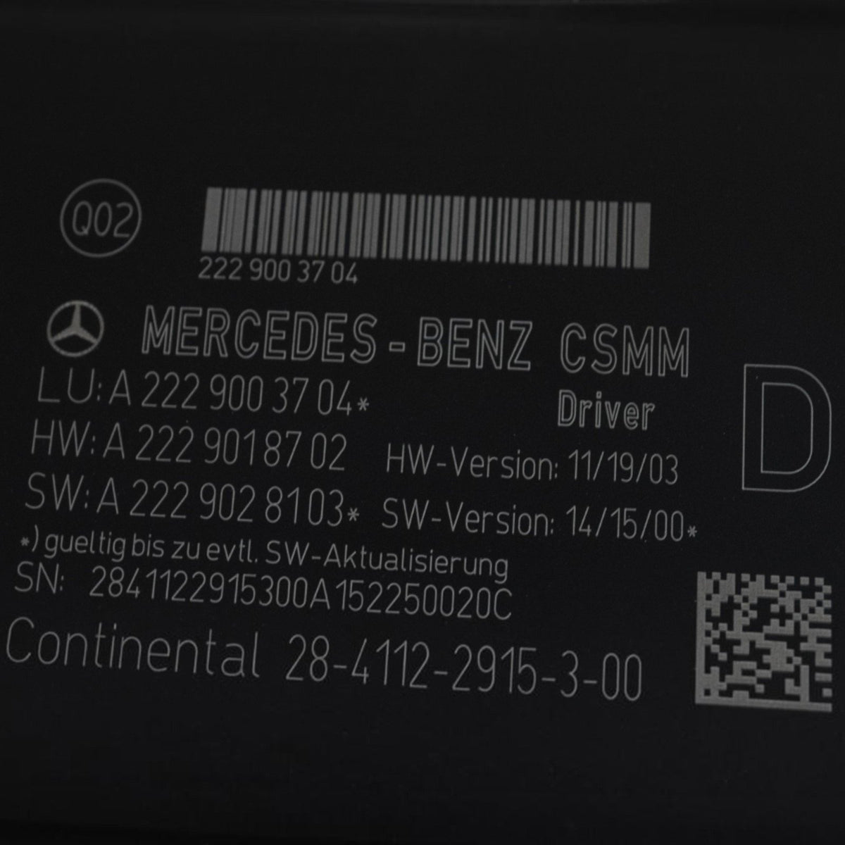 15-20 Mercedes S550 S400 W222 Front Rear Seat Door Panel Center Console SET OEM